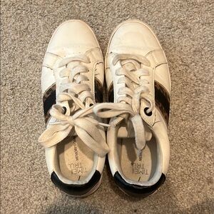 Time and Tru White Sneakers with Black Accents